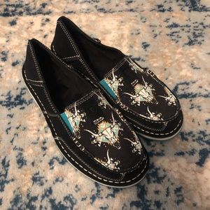 Ariat Cruiser Cow Skull Western Slip On Shoes Sz 8